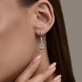 Серьги SOKOLOV - Серебро 925, Топаз, Фианит (арт. 92025344)