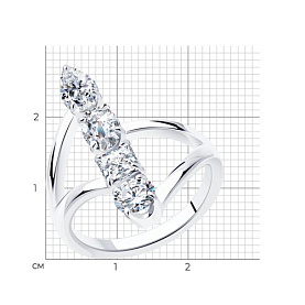 Кольцо SOKOLOV - Серебро 925, Фианит (арт. 94013299)