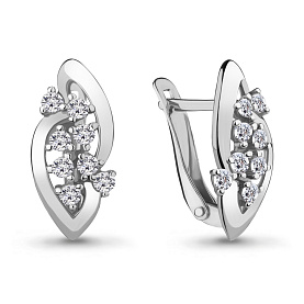 Серьги Аквамарин - Серебро 925, Фианит (арт. 46898А.6)