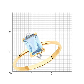 Кольцо SOKOLOV - Золото 375, Топаз, Фианит (арт. 37716150)
