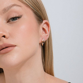 Серьги ЮФ Династия - Золото 375, Фианит (арт. 025332-5102)