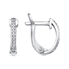 Серьги Красная пресня - Серебро 925, Фианит (арт. 33812256Д)
