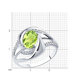 Кольцо Diamant - Серебро 925, Фианит, Хризолит (арт. 94-310-00569-1)