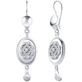 Серьги Атолл - Серебро 925, Фианит (арт. 2703-925)