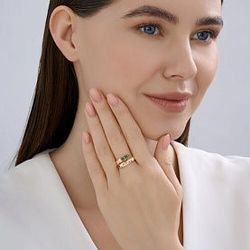 Кольцо SOKOLOV - Золото 585, Изумруд (арт. 717252)