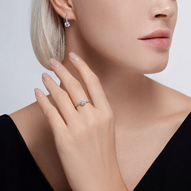 Кольцо SOKOLOV - Золото 585, Фианит (арт. 018888-3)