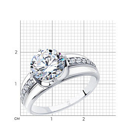 Кольцо SOKOLOV - Серебро 925, Фианит, Эмаль (арт. 94012974)