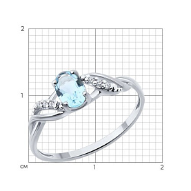 Кольцо Diamant - Серебро 925, Топаз, Фианит (арт. 94-310-00177-1)