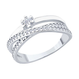 Кольцо SOKOLOV - Серебро 925, Фианит, Эмаль (арт. 94014470)