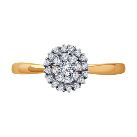 Кольцо SOKOLOV - Золото 375, Фианит (арт. 31-110-01945-1)