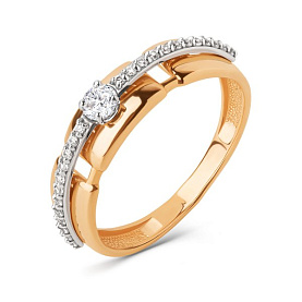 Кольцо ЮФ Династия - Золото 585, Фианит (арт. 023341-1102)