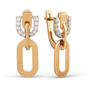 Серьги ЮФ Династия - Золото 375, Фианит (арт. 032772-5102)