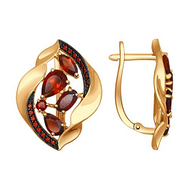 Серьги SOKOLOV - Золото 585, Гранат (арт. 724614)