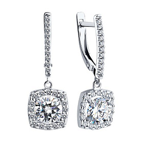 Серьги SOKOLOV - Серебро 925, Фианит (арт. 94026013)