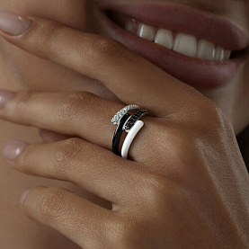 Кольцо Diamant - Серебро 925, Фианит, Эмаль (арт. 94-110-01740-1)