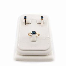 Серьги ЮФ Династия - Золото 585, Синтетический топаз Лонд (арт. 019702-1330)