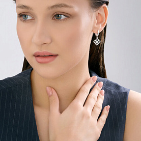 Серьги SOKOLOV - Серебро 925, Фианит, Эмаль (арт. 94027261)