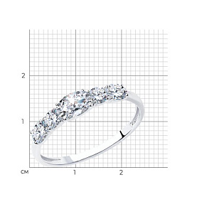 Кольцо SOKOLOV - Серебро 925, Фианит (арт. 94011484)