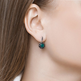 Серьги SOKOLOV - Серебро 925, Агат, Фианит (арт. 92021545)