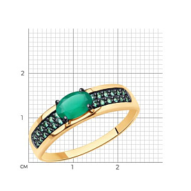 Кольцо SOKOLOV - Золото 585, Агат, Фианит (арт. 716639)