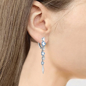 Серьги Аквамарин - Серебро 925, Топаз (арт. 4765505.5)