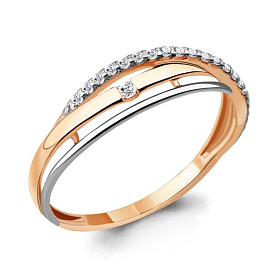 Кольцо Аквамарин - Золото 375, Фианит (арт. 64375А.8)