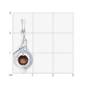 Подвеска Diamant - Серебро 925, Гранат, Фианит (арт. 94-330-00379-2)
