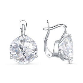 Серьги Красная пресня - Серебро 925, Фианит (арт. 3381637Д)