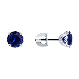 Серьги SOKOLOV - Серебро 925, Синтетический сапфир (арт. 88020060)