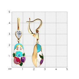 Серьги SOKOLOV - Серебро 925, Фианит, Эмаль (арт. 93020450)