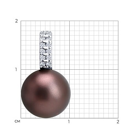 Подвеска Diamant - Серебро 925, Жемчуг синтетический, Фианит (арт. 94-130-00090-1)