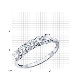 Кольцо SOKOLOV - Серебро 925, Фианит (арт. 94013545)