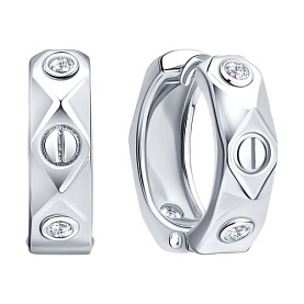 Серьги SOKOLOV - Серебро 925, Фианит (арт. 94027621-91)
