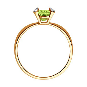 Кольцо Diamant - Золото 585, Фианит, Хризолит (арт. 51-310-01968-3)