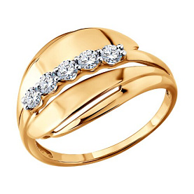 Кольцо SOKOLOV - Золото 585, Фианит (арт. 019893)