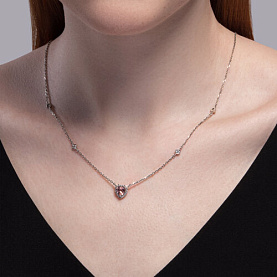 Колье SOKOLOV - Серебро 925, Синтетический ситалл , Фианит (арт. 92070077)