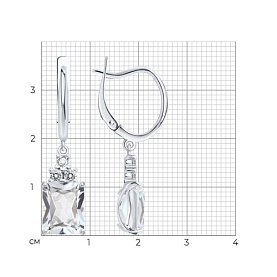 Серьги SOKOLOV - Серебро 925, Горный хрусталь, Фианит (арт. 92023184)