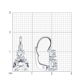 Серьги Diamant - Серебро 925, Фианит (арт. 94-120-02392-3)