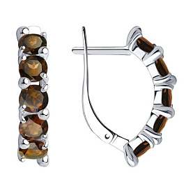 Серьги Diamant - Серебро 925, Раухтопаз (арт. 94-320-00346-4)