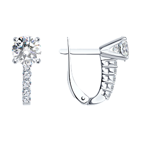 Серьги SOKOLOV - Серебро 925, Фианит (арт. 94020082)