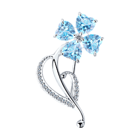 Брошь SOKOLOV - Серебро 925, Топаз, Фианит (арт. 92040082)