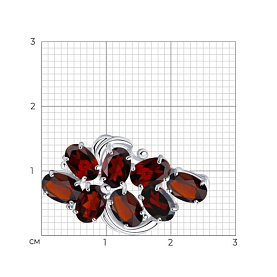 Брошь SOKOLOV - Серебро 925, Гранат (арт. 92040030)