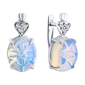 Серьги Diamant - Серебро 925, Опалит, Фианит (арт. 94-320-01836-1)