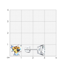 Серьги Diamant - Серебро 925, Фианит (арт. 94-122-01242-1)