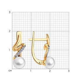 Серьги SOKOLOV - Золото 585, Жемчуг культивированный, Фианит (арт. 792498)