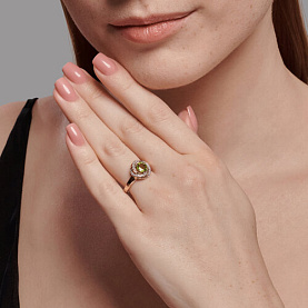 Кольцо Diamant - Золото 585, Фианит, Хризолит (арт. 51-310-02281-3)