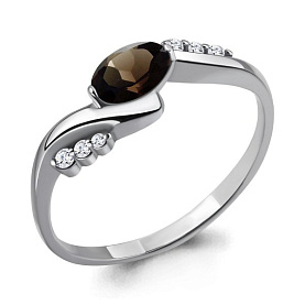 Кольцо Аквамарин - Серебро 925, Кварц, Фианит (арт. 6525301А.5)