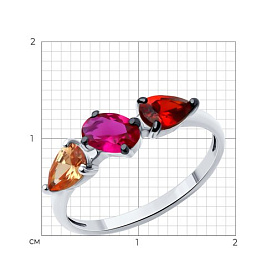 Кольцо SOKOLOV - Серебро 925, Синтетический рубин, Фианит (арт. 94014135)