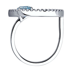 Кольцо SOKOLOV - Серебро 925, Топаз, Фианит (арт. 92014506)