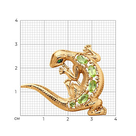Брошь SOKOLOV - Серебро 925, Фианит, Хризолит (арт. 92040111)